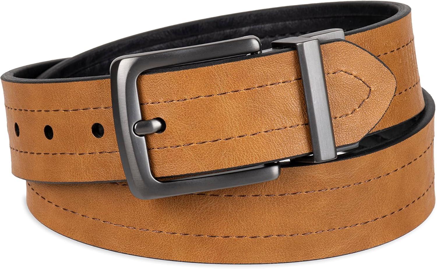 imageLevis mens Reversible Casual Jeans BeltBlackTan