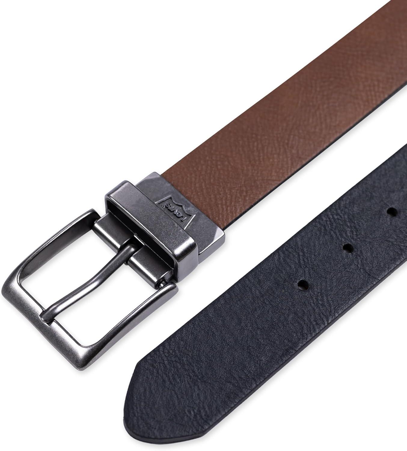 imageLevis mens Reversible Casual Jeans BeltBrownBlack Cut Edge