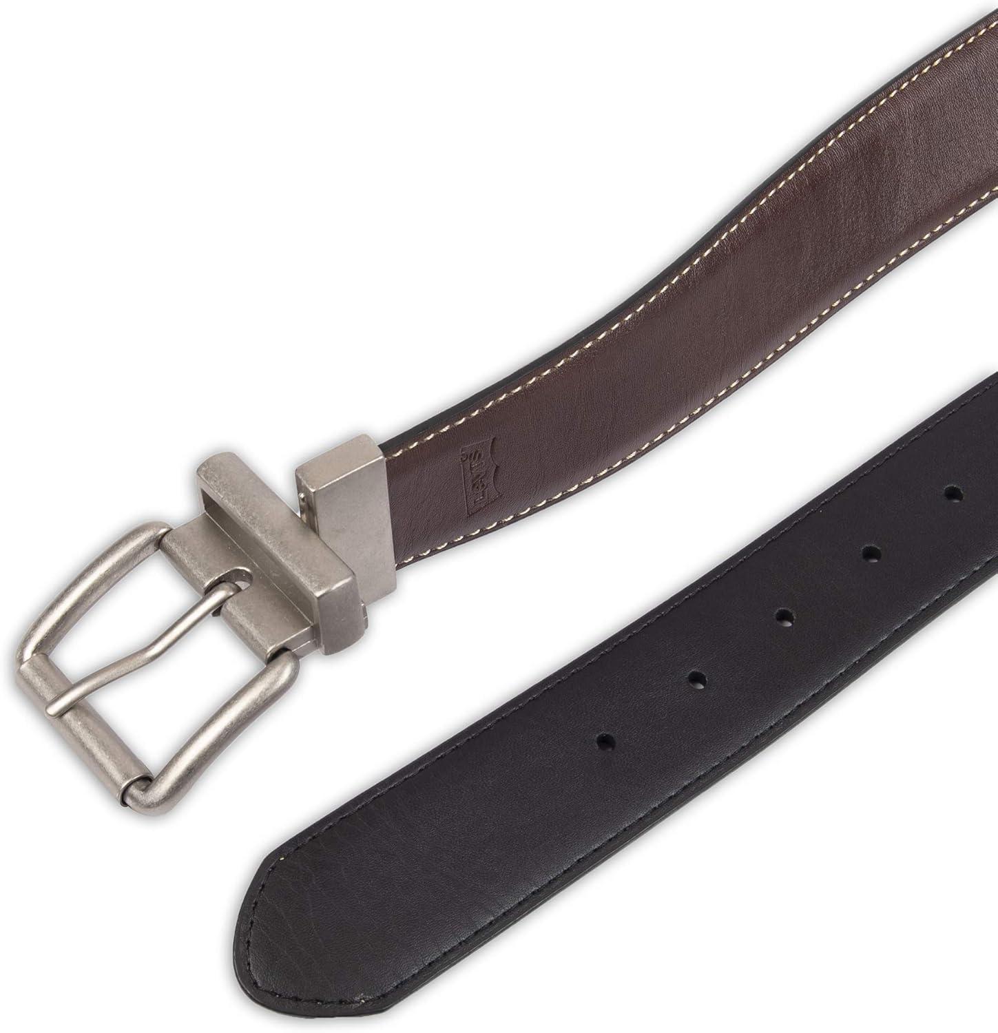 imageLevis mens Reversible Casual Jeans BeltBrownBlack Jones