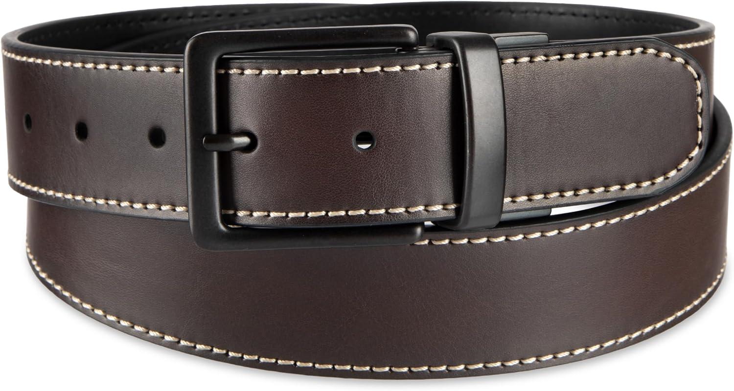 imageLevis mens Reversible Casual Jeans BeltBrownBlack Logo Buckle