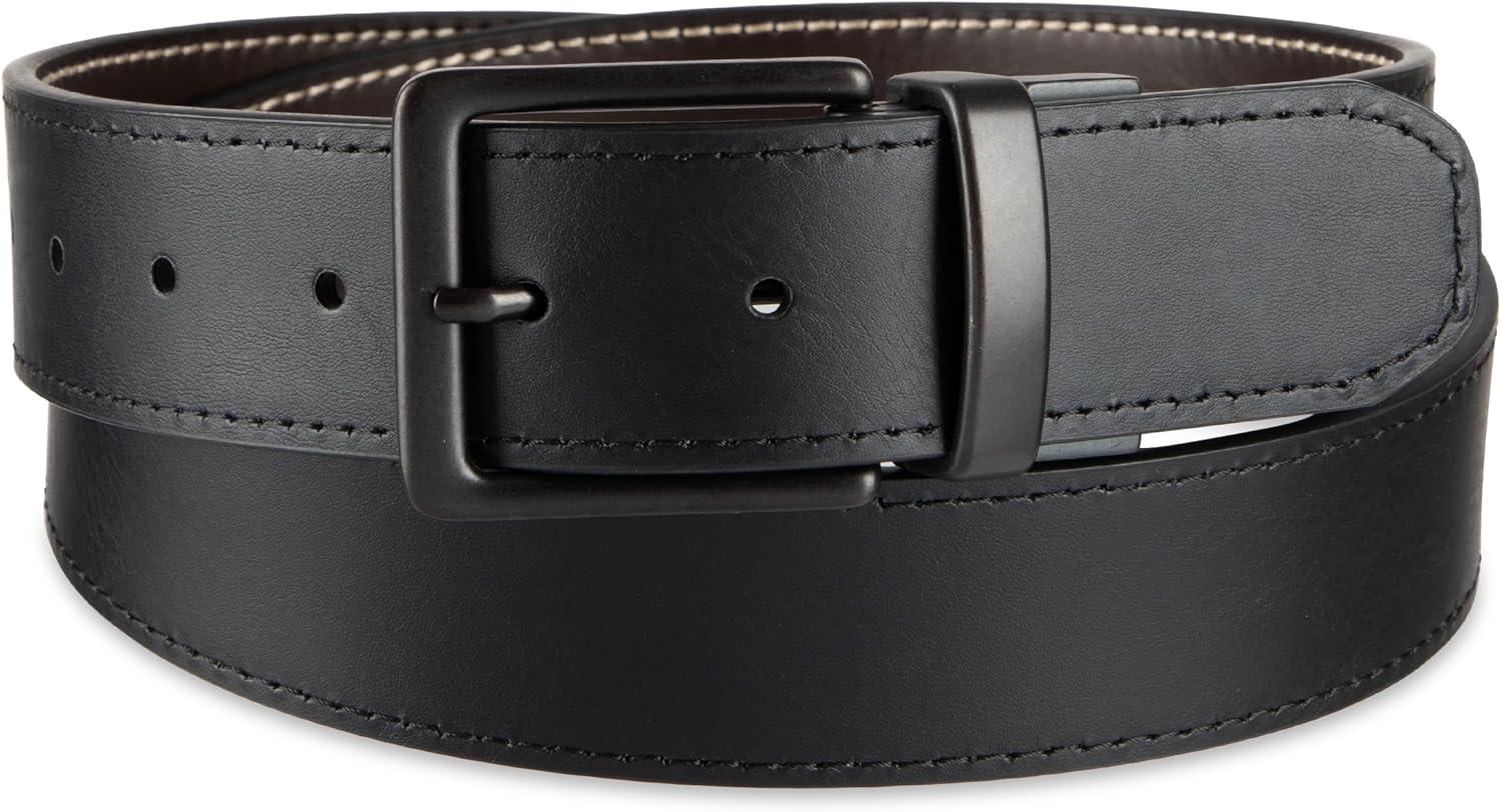 imageLevis mens Reversible Casual Jeans BeltBrownBlack Logo Buckle