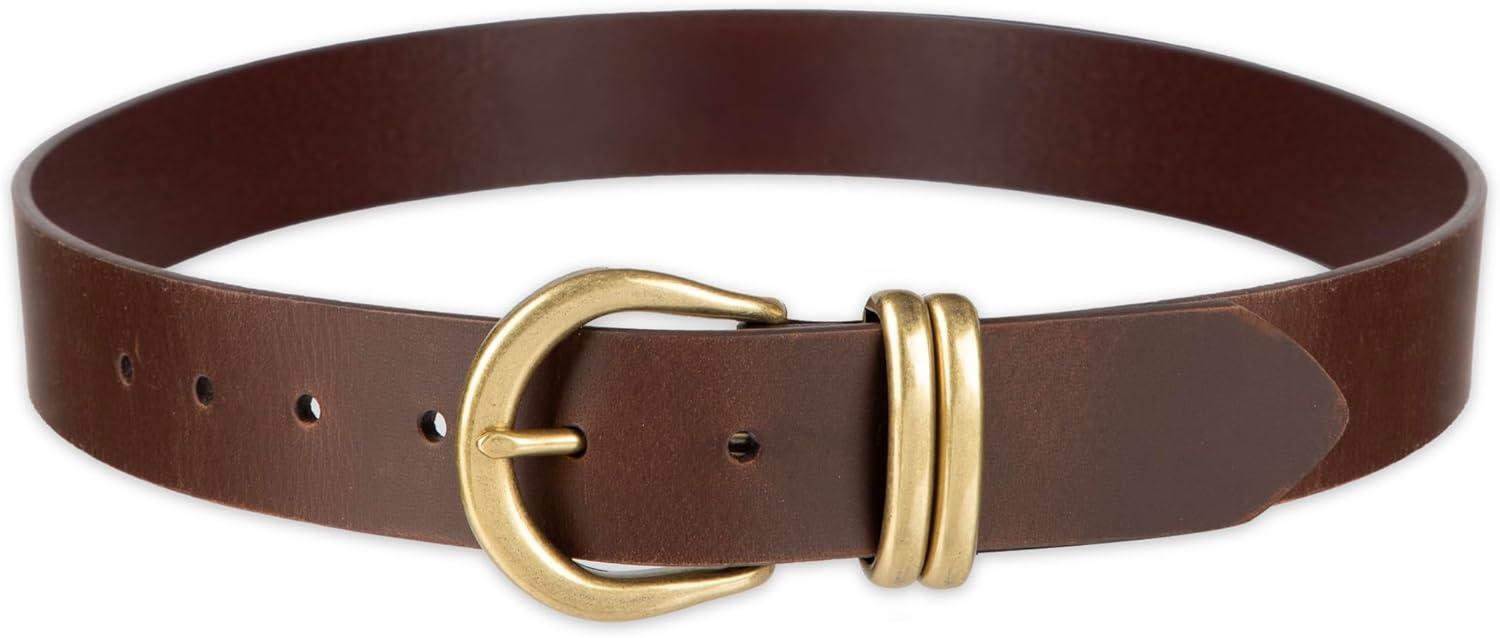 imageWomens Round Cut Edge Logo Loop Jean BeltBrown Metal Loop