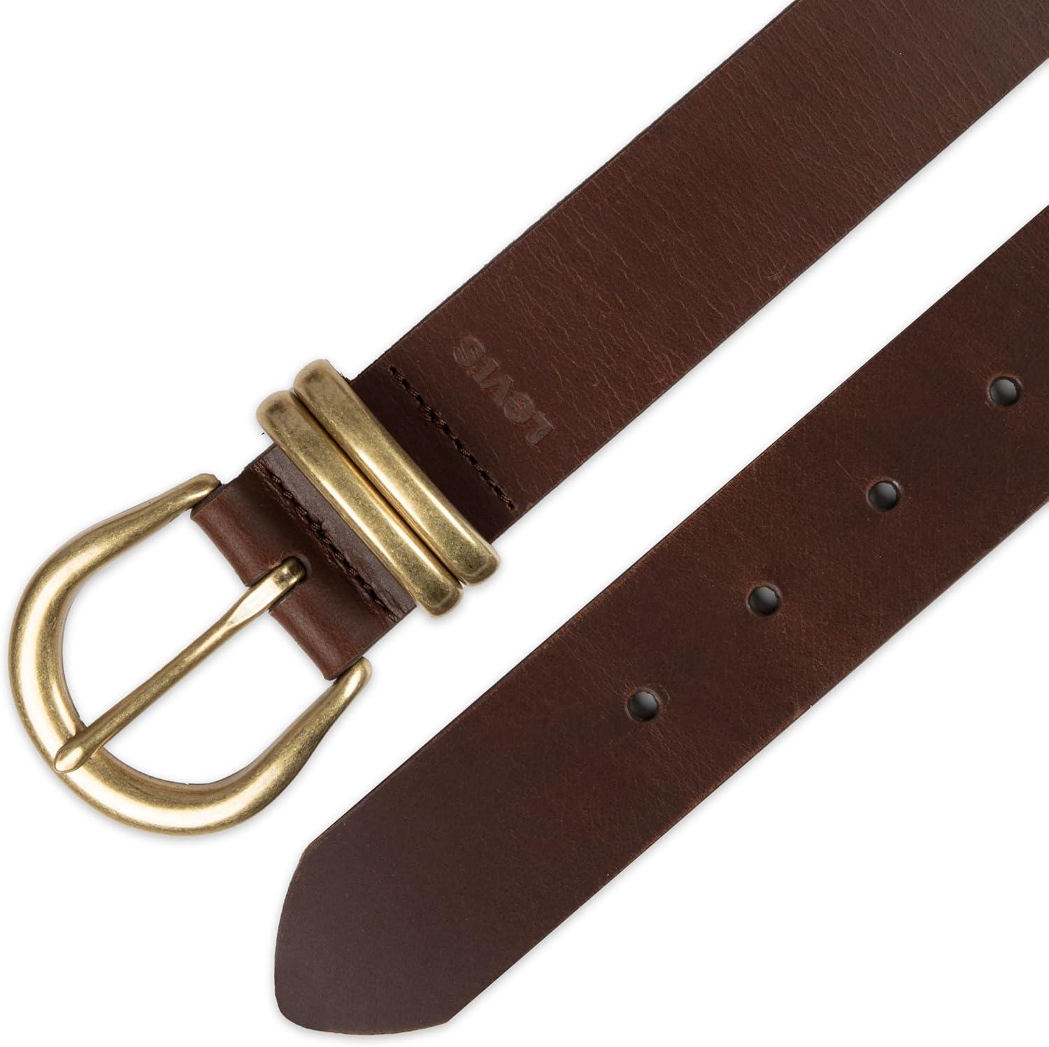 imageWomens Round Cut Edge Logo Loop Jean BeltBrown Metal Loop
