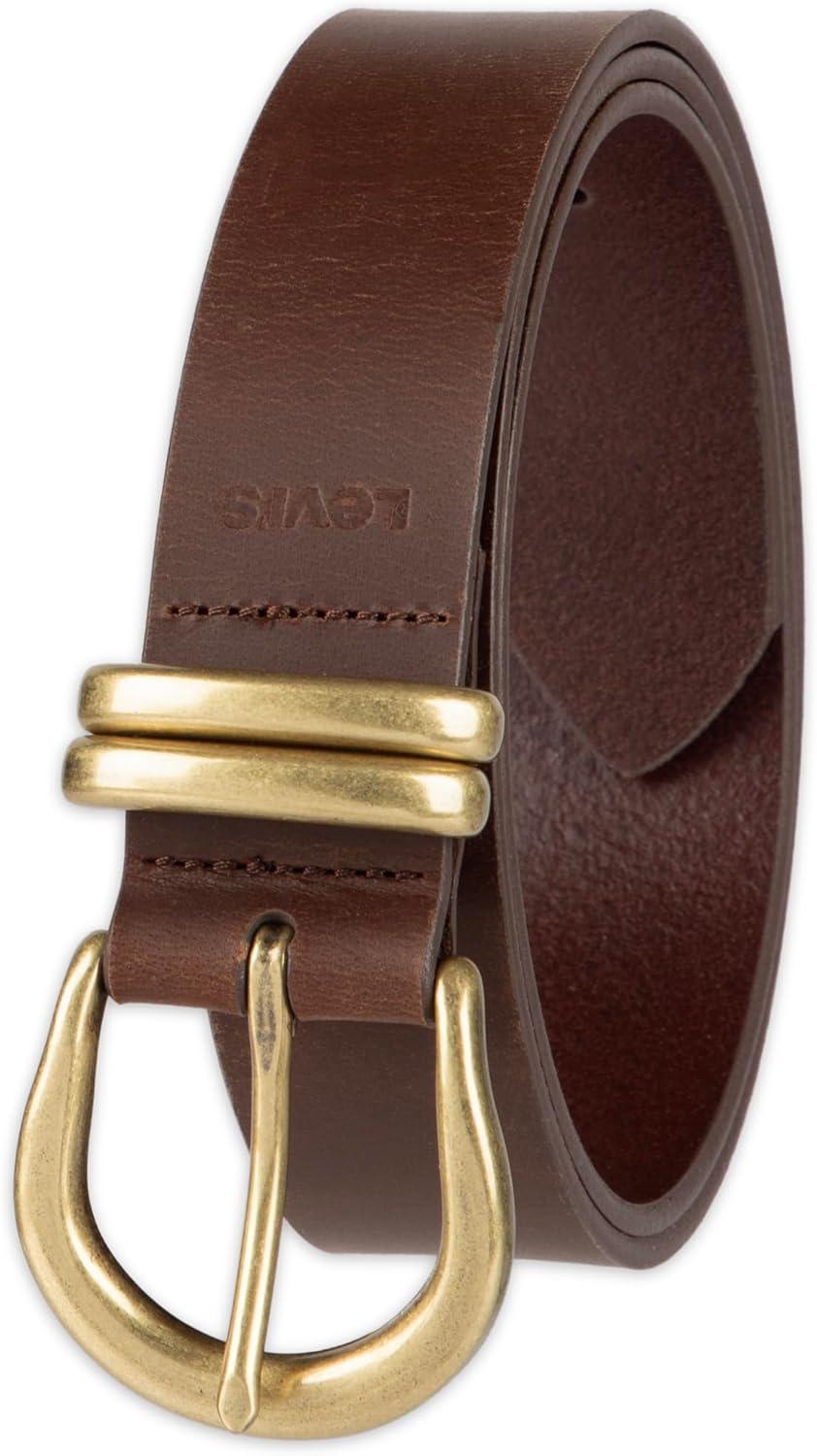 imageWomens Round Cut Edge Logo Loop Jean BeltBrown Metal Loop