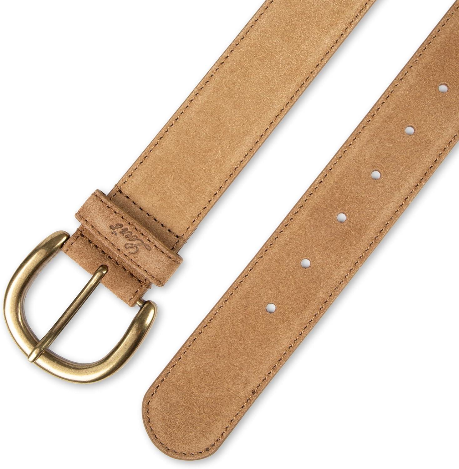 imageWomens Round Cut Edge Logo Loop Jean BeltTan Suede