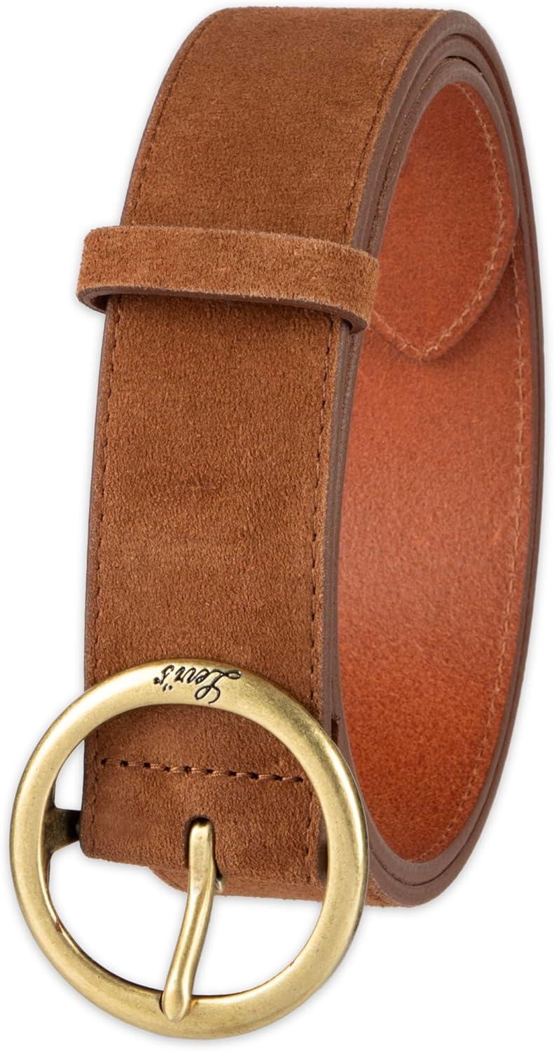 imageWomens Round Cut Edge Logo Loop Jean BeltTan Suede Round