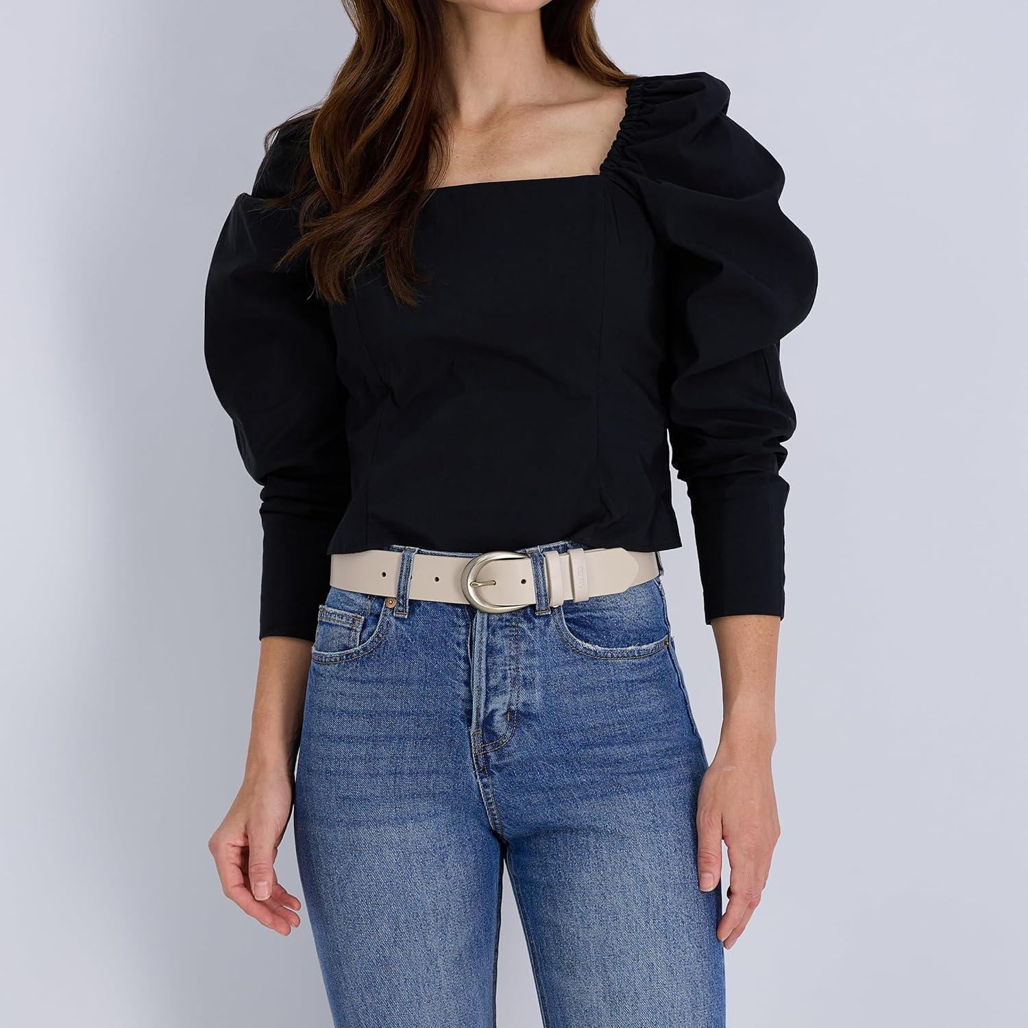 imageWomens Round Cut Edge Logo Loop Jean BeltWheat Double Loop