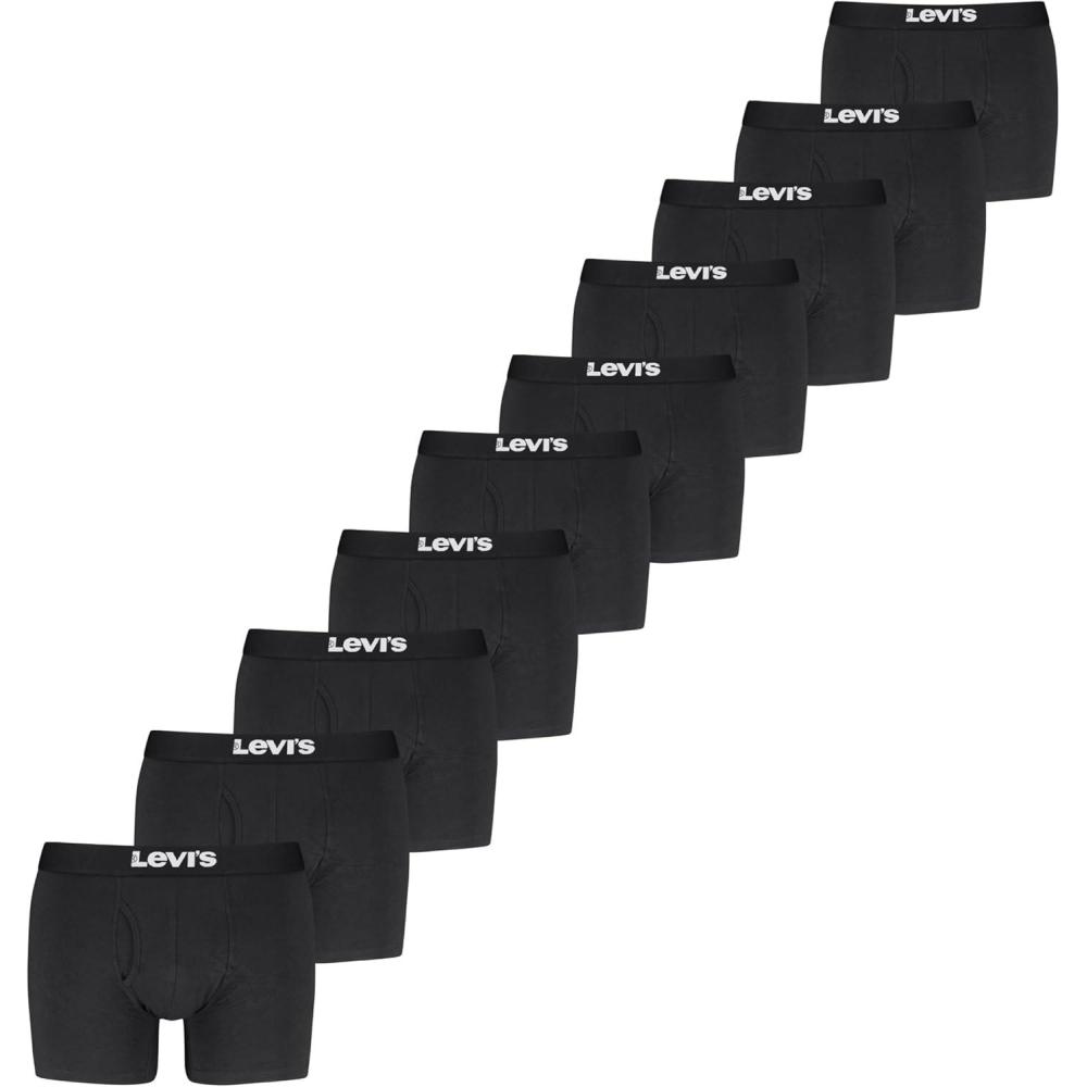 imageLevis Mens 10pack Boxer Brief Soft Cotton Tagfree Breathable ComfortBlack Combo