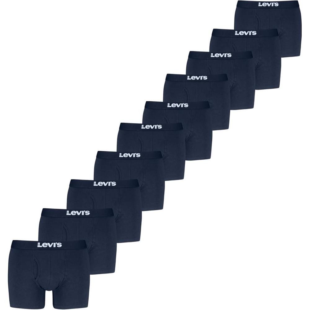 imageLevis Mens 10pack Boxer Brief Soft Cotton Tagfree Breathable ComfortNavy Combo