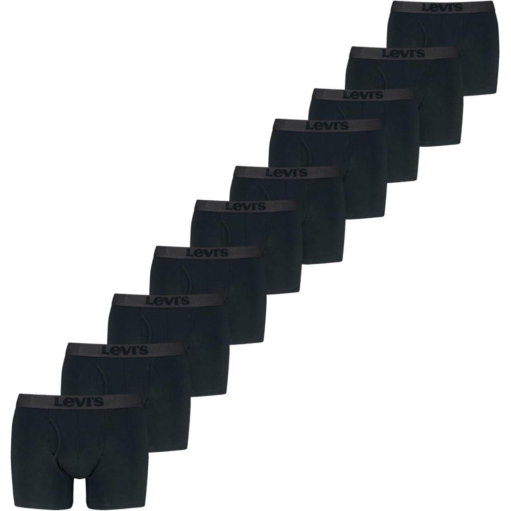 imageLevis Mens 10pack Boxer Brief With Melange Waistband Soft Cotton Tagfree Breathable ComfortBlack Combo