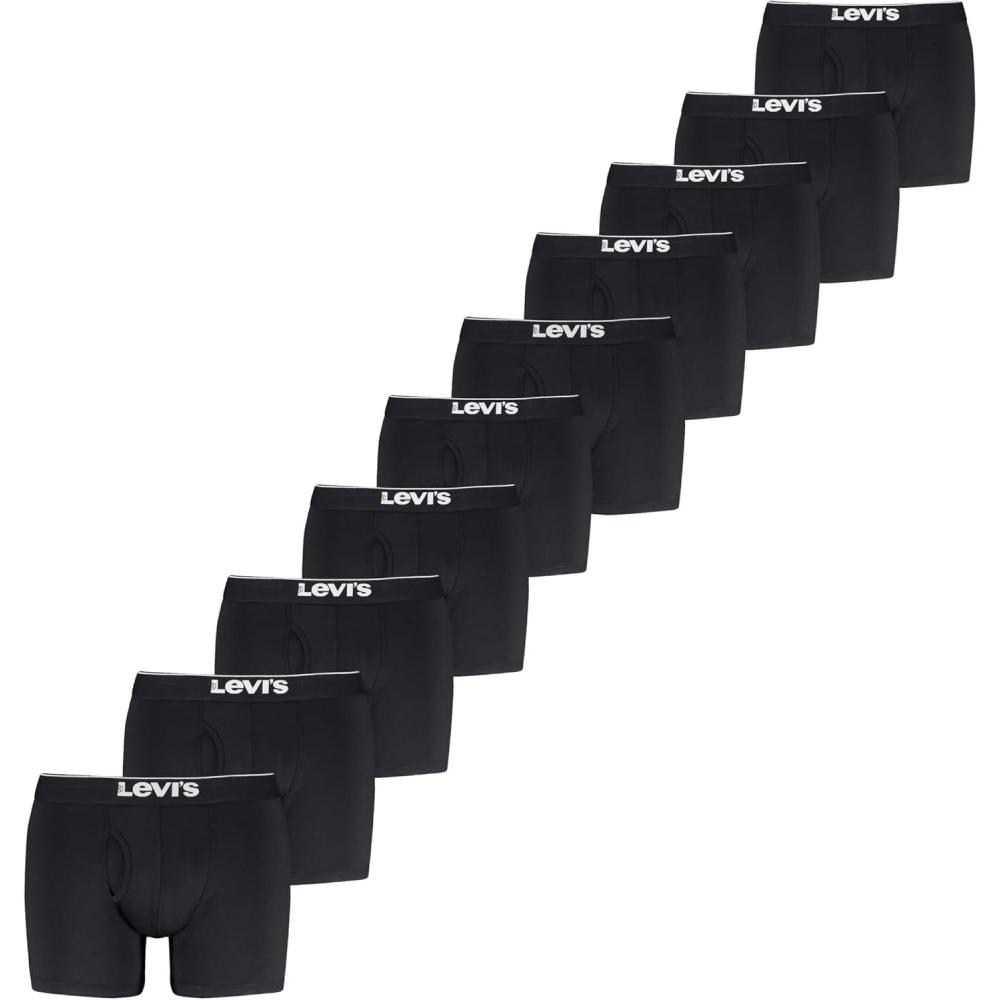 imageLevis Mens 10pack Microfiber Boxer Brief Moisture Wicking Ultra Soft Feel TagfreeBlack Combo