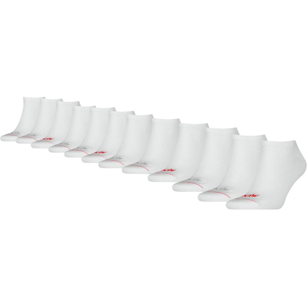 imageLevis Mens 12pack Low Cut Socks Lightweight Arch Support amp Mesh VentilationWhiteGlacier GrayRed