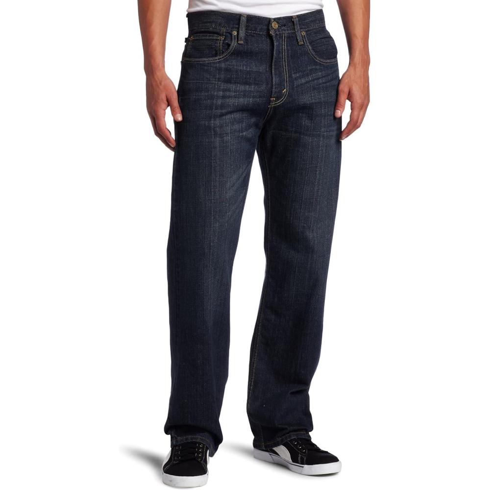 imageLevis Mens 569 Loose Straight Fit JeansDark Chipped