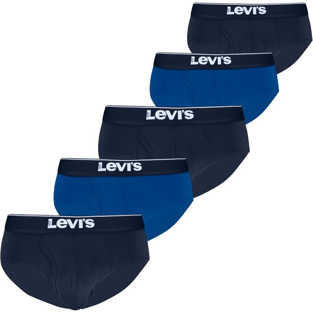 imageLevis Mens 5pack Microfiber Brief Moisture Wicking Ultra Soft Feel TagfreeBlue Combo
