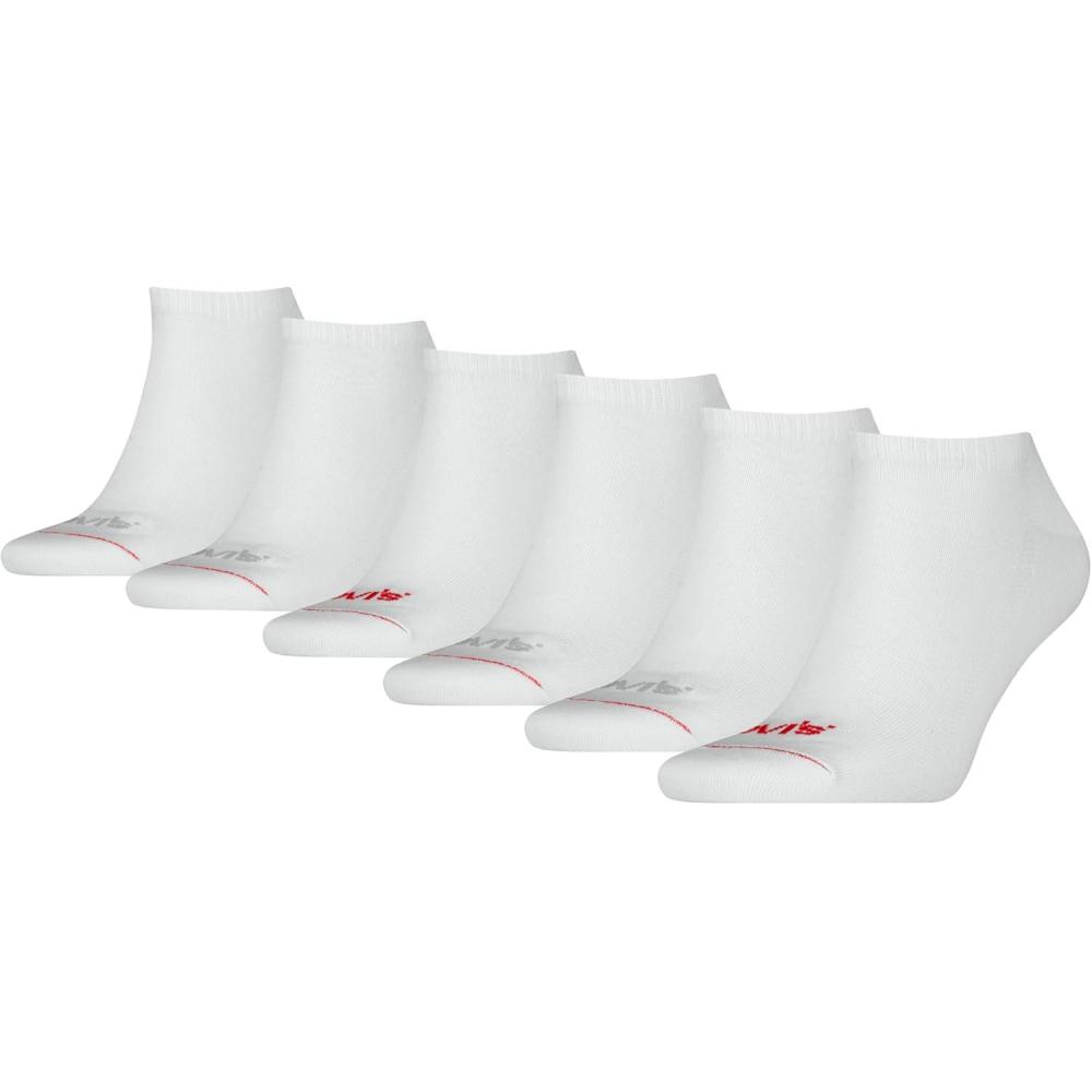imageLevis Mens 6pack Low Cut Socks Lightweight Arch Support amp Mesh VentilationWhiteGlacier GrayRed