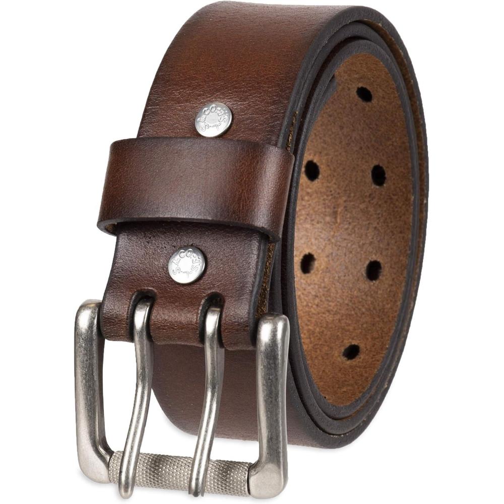imageLevis Mens Casual Everyday Jean Belt with Double Prong BuckleBrown Rivets