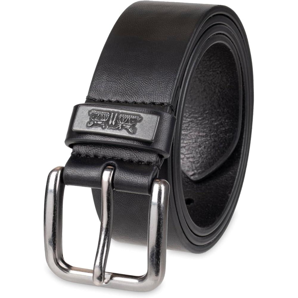 imageLevis Mens Casual Leather Belt Classic Strap for Jeans amp Everyday WearBlack Ornament