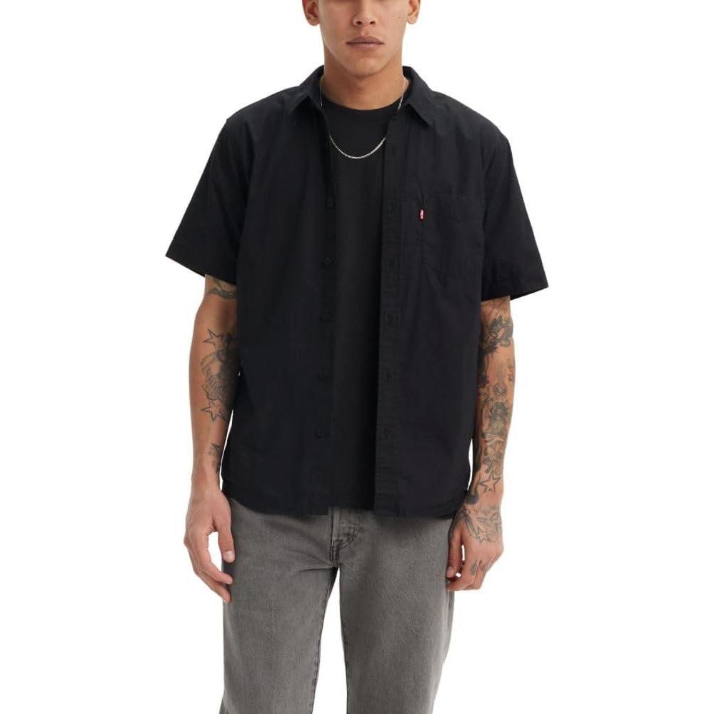 imageLevis Mens Classic 1 Pocket Short Sleeve Button Up Shirt Also Available in BigJet Black