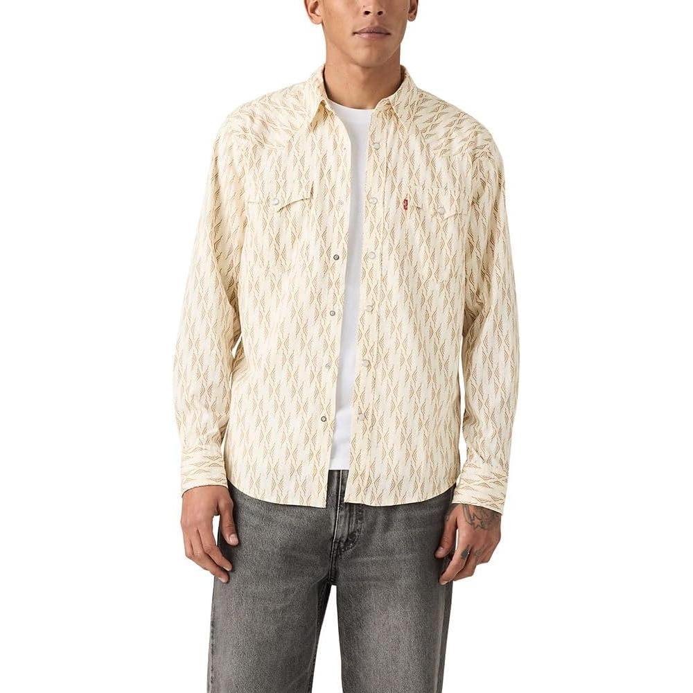 imageLevis Mens Classic Western Shirt Also Available in Big amp TallNew Broakes Geo Tigers Eye