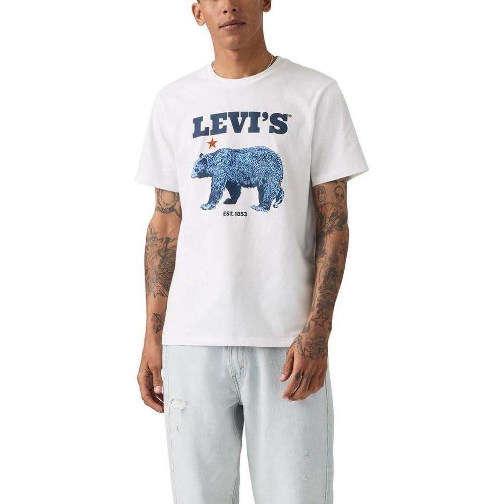 imageLevis Mens Graphic Tee Also Available in Big amp TallNew Bear White