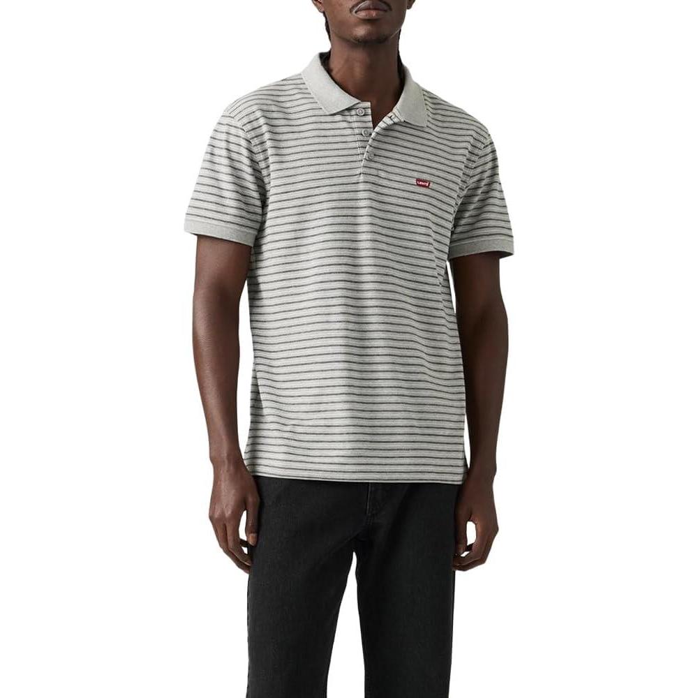 imageLevis Mens Housemark PoloNew Gus Stripe Midtone Grey Heather