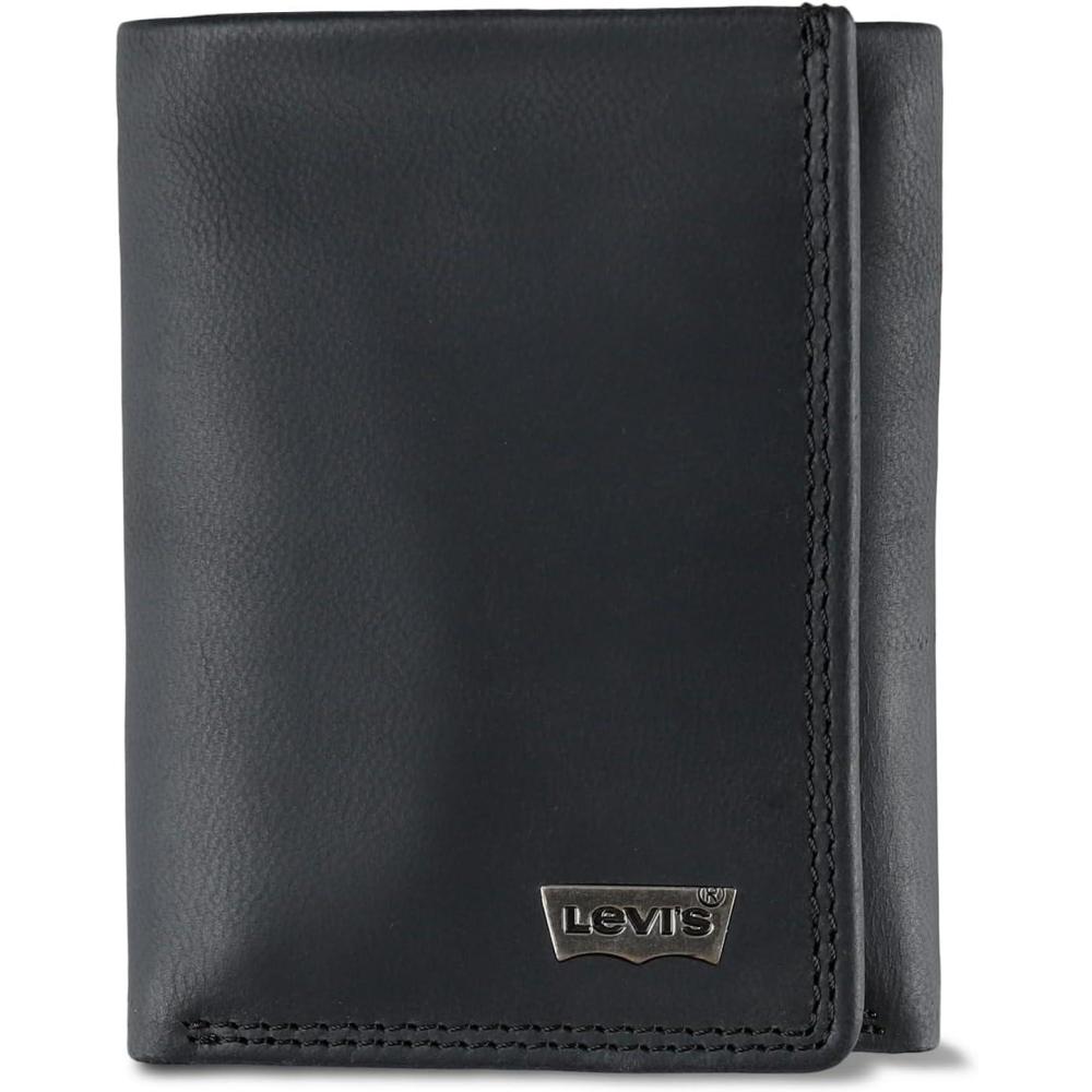 imageLevis Mens RFID Trifold WalletSleek and Slim Includes ID Window and Credit Card HolderBlack Xcap