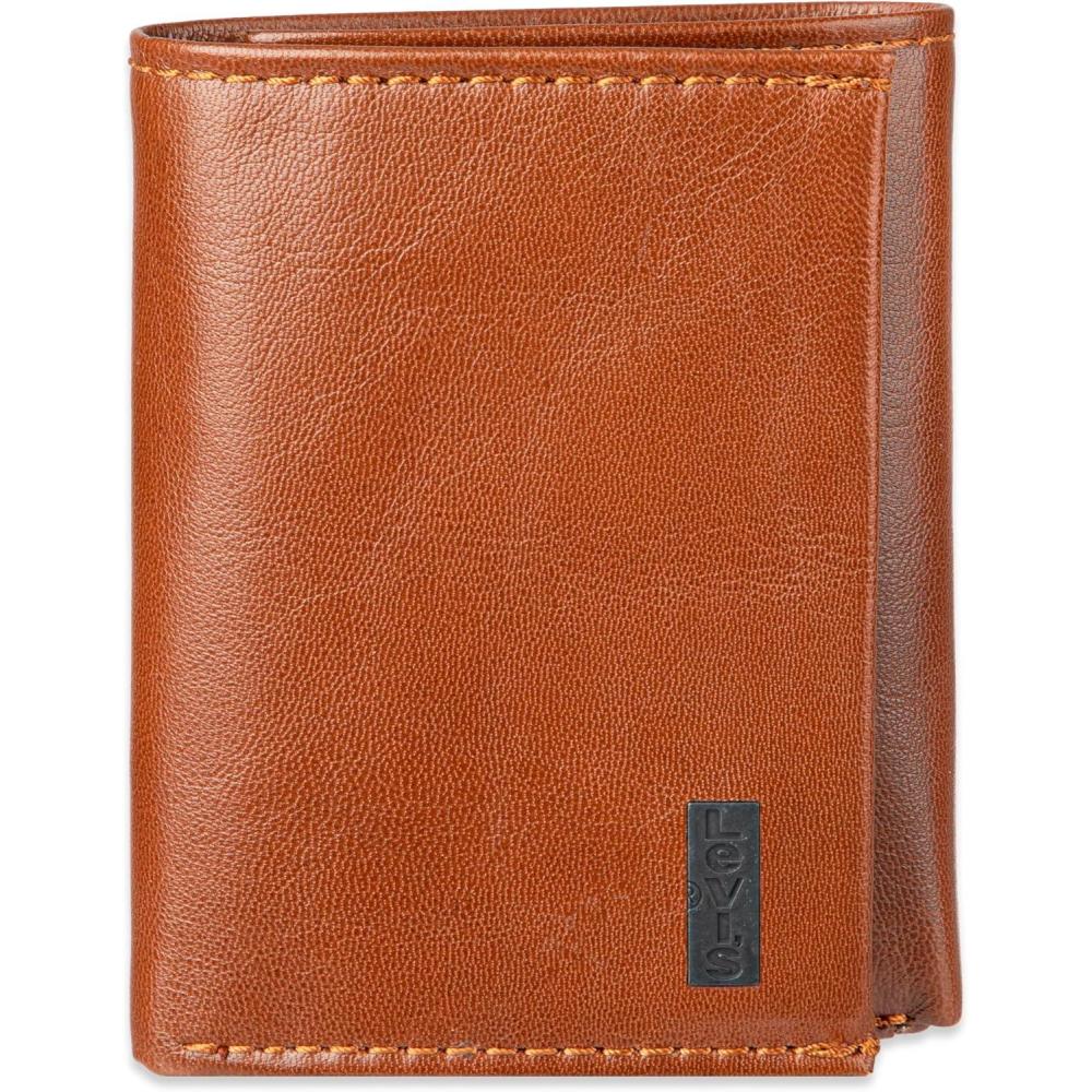 imageLevis Mens RFID Trifold WalletSleek and Slim Includes ID Window and Credit Card HolderTan Xcap
