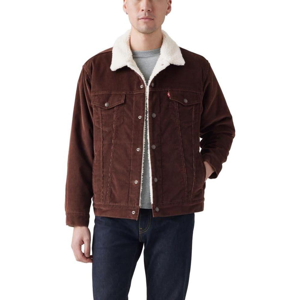 imageLevis Mens Relaxed Fit Sherpa TruckerNew Chicory Coffee