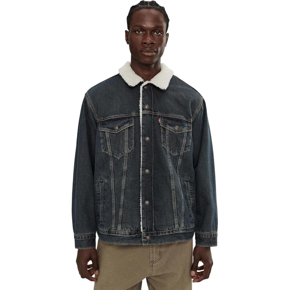 imageLevis Mens Relaxed Fit Sherpa TruckerNight Shadows