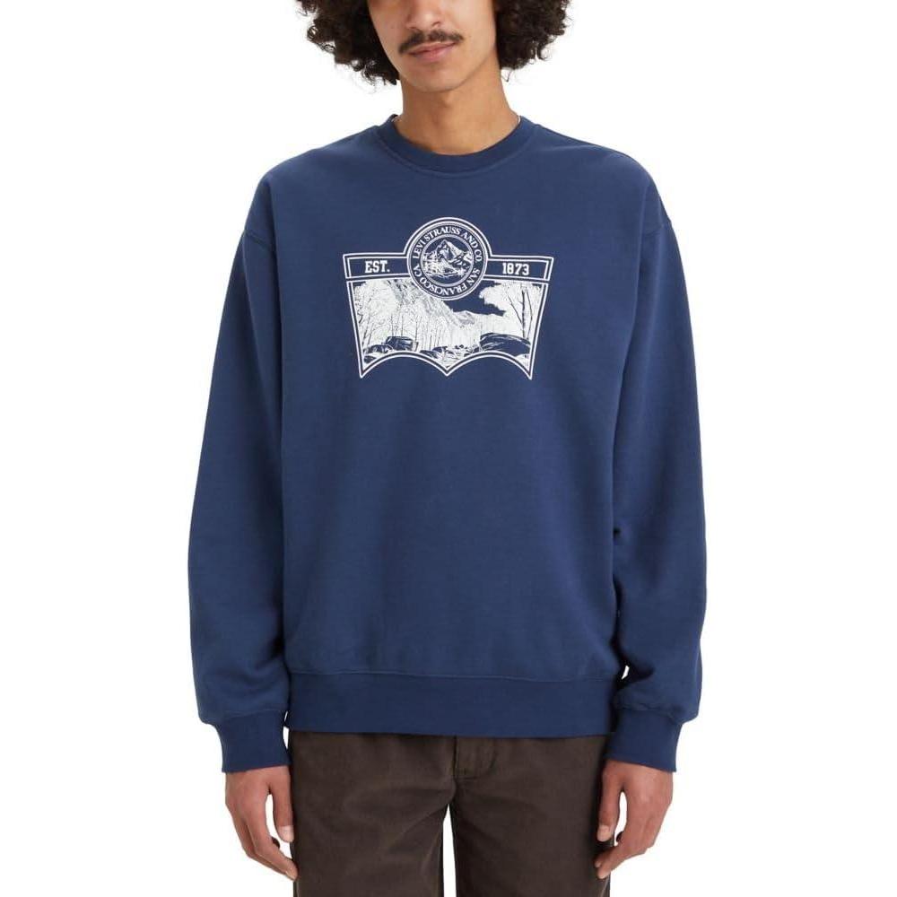 imageLevis Mens Relaxed Graphic Crewneck SweatshirtCrest Crew Dress Blues