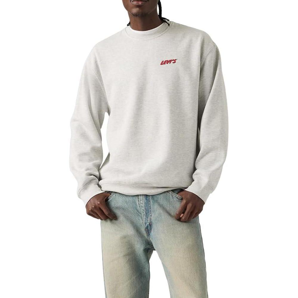 imageLevis Mens Relaxed Graphic Crewneck SweatshirtNew Light Heather Grey