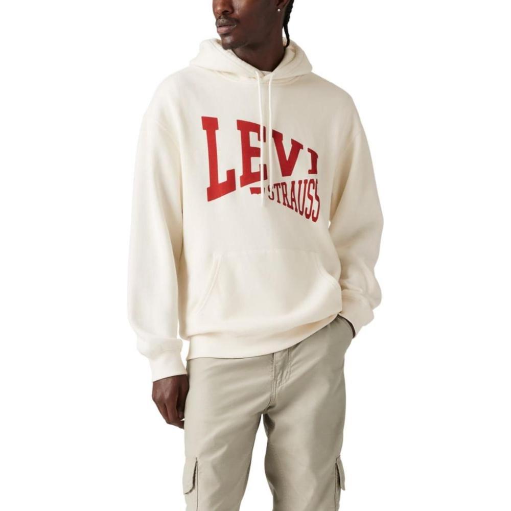 imageLevis Mens Relaxed Graphic Pull Over Also Available in Big amp TallNew Relaxed Graphic Hoodie Egret