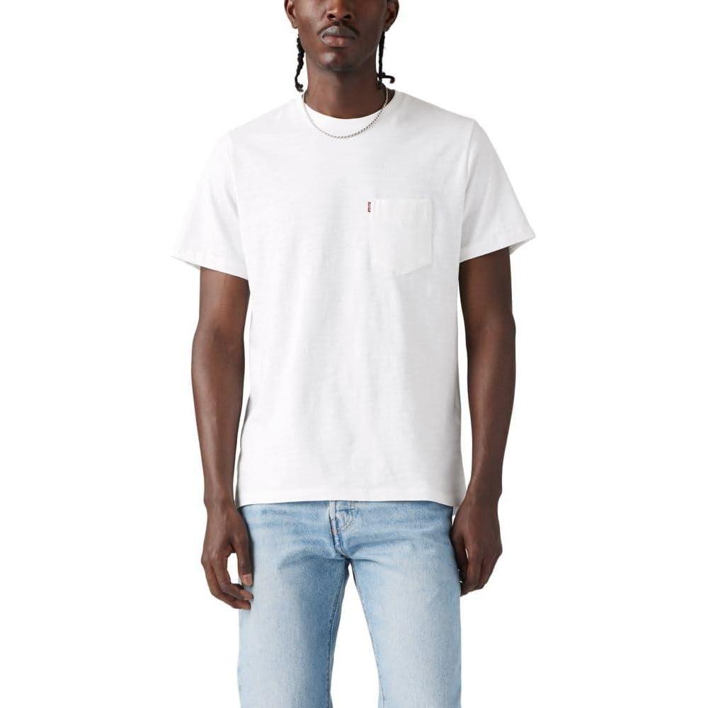 imageLevis Mens Short Sleeve Classic Pocket Tee Available in BigWhite Jersey