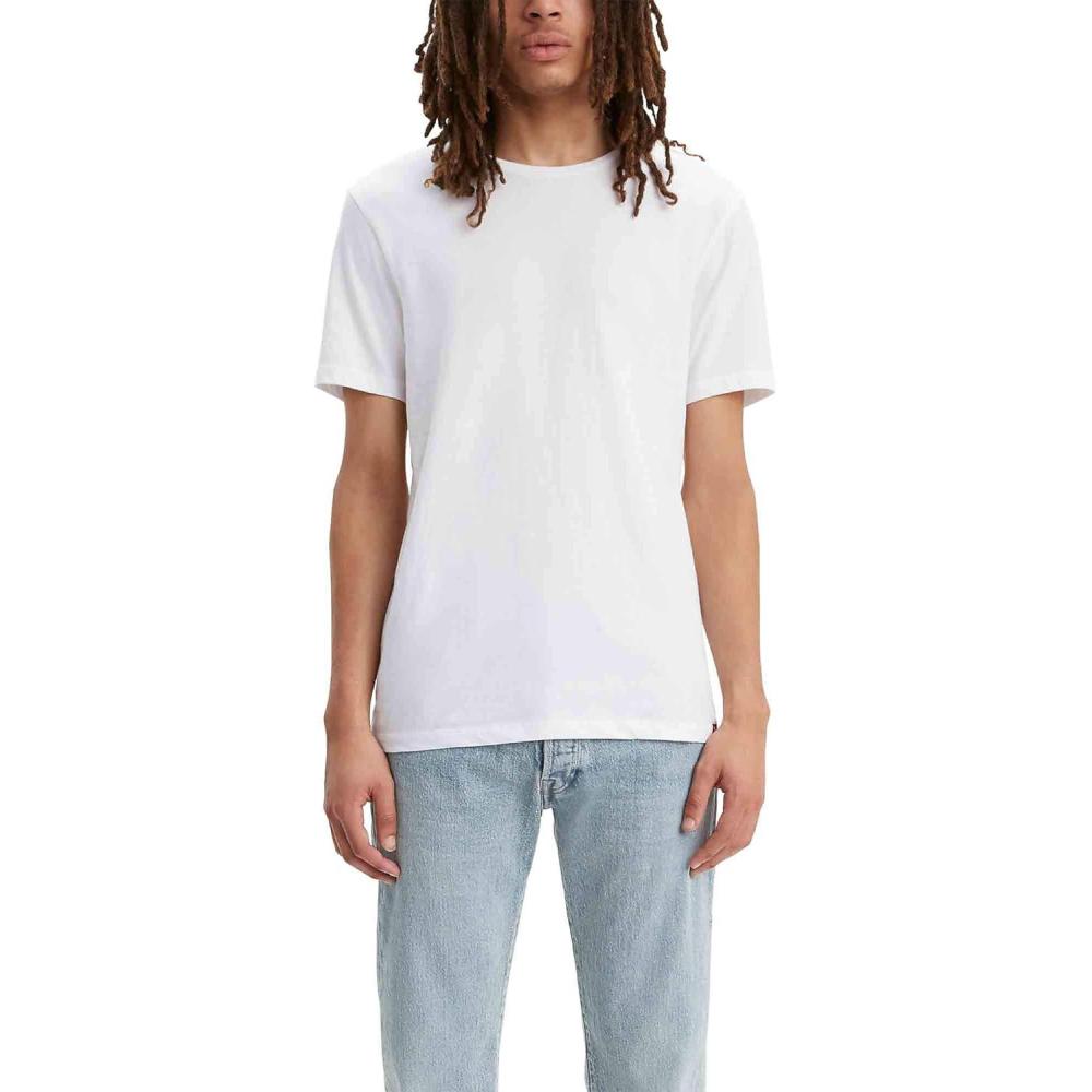 imageLevis Mens Slim Fit Crewneck Tee Shirt 2PackWhite White