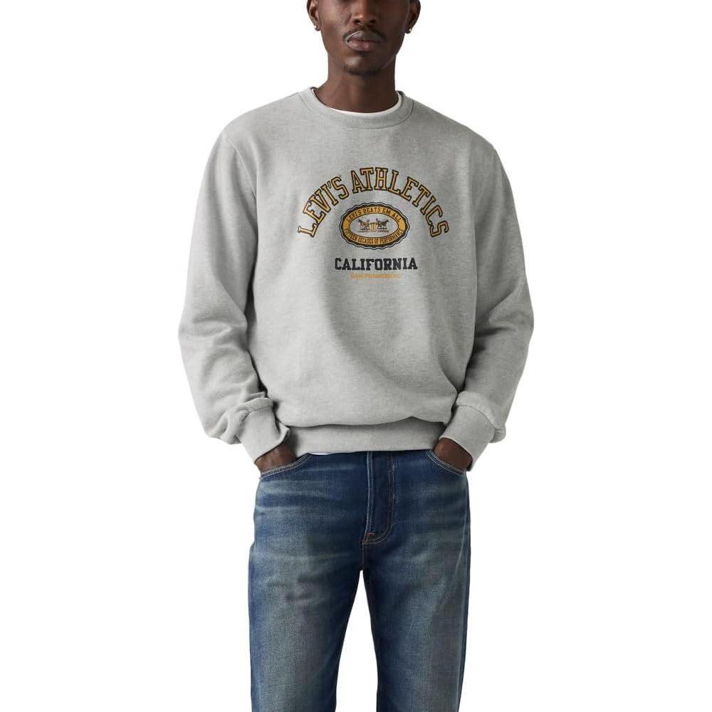 imageLevis Mens Standard Graphic CrewneckCrest Heather Grey