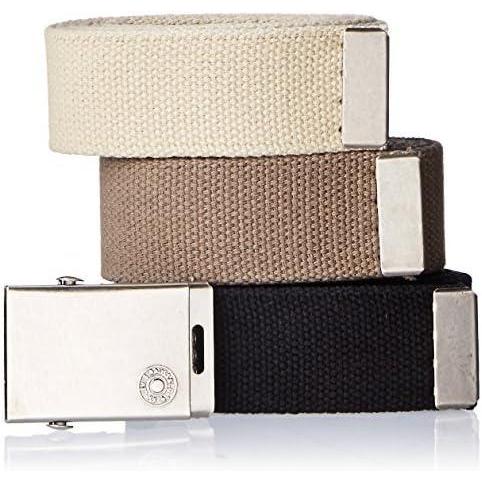 imageLevis UnisexAdult Casual CutToFit Web Belt Sets 3 Pack Straps with Interchangeable BuckleBlackOliveKhaki