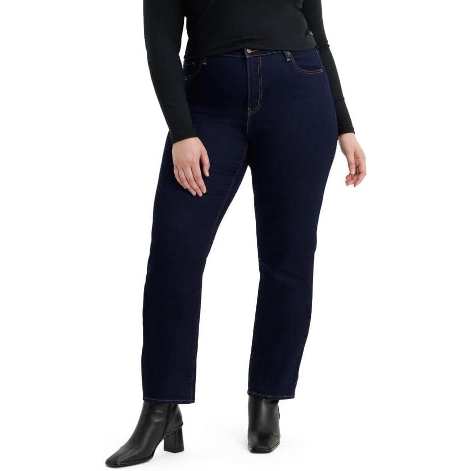 imageLevis Womens 724 High Rise Straight Jeans Plus SizeNew Cast Shadows Dark Indigo