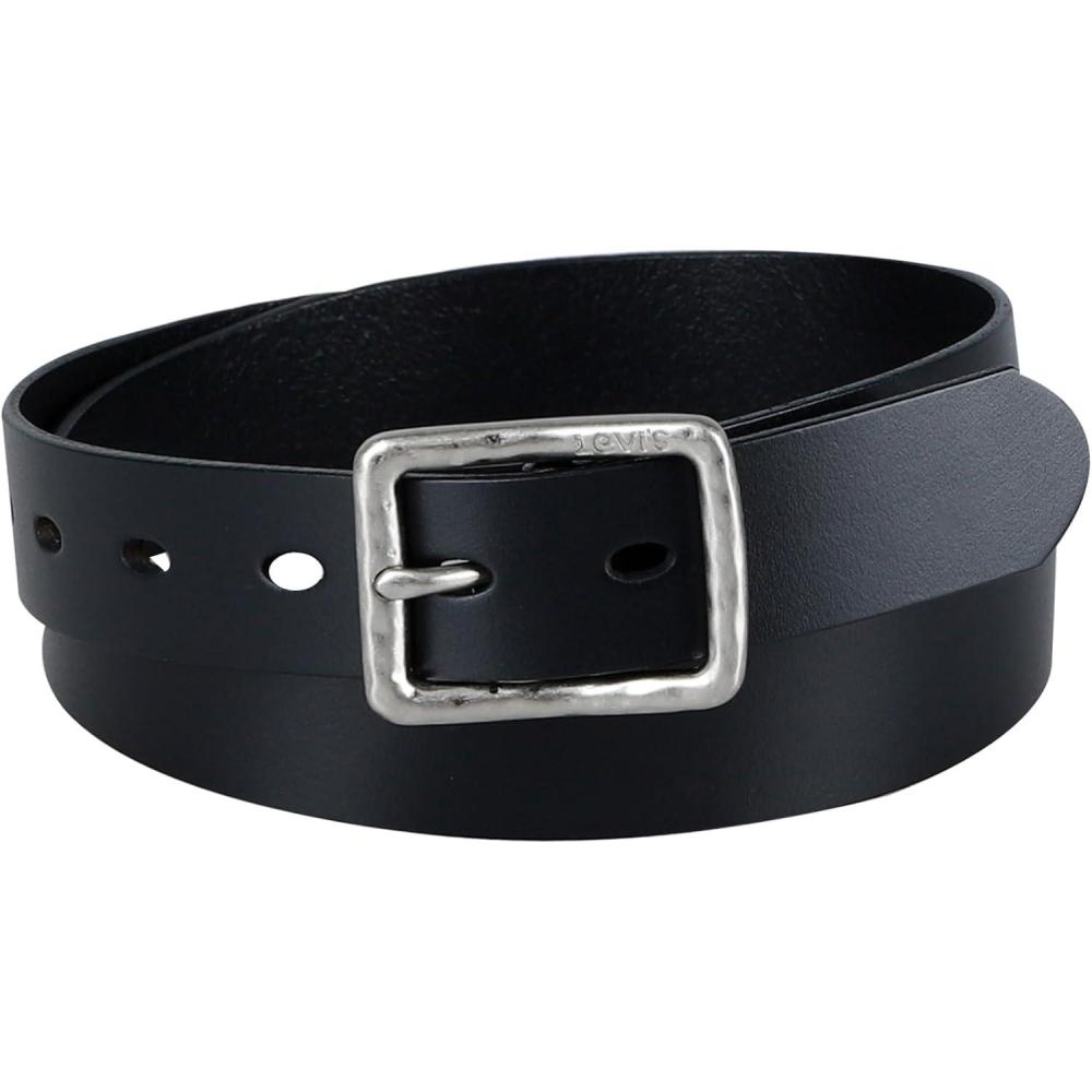 imageLevis Womens Casual Leather Belt With Square Buckle Stylish Jeans amp Dress Belt Regular amp Plus SizesBlack Centerbar