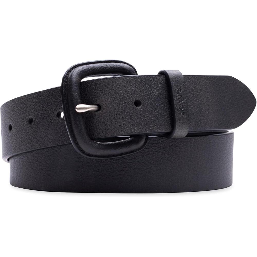 imageLevis Womens Casual Wrapped Leather Buckle Jean BeltBlack
