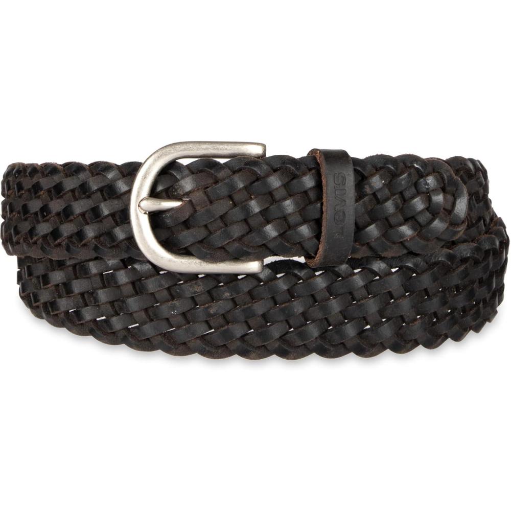 imageLevis Womens Fully Adjustable Casual Leather Braided Belt for Jeans and DressesBlack