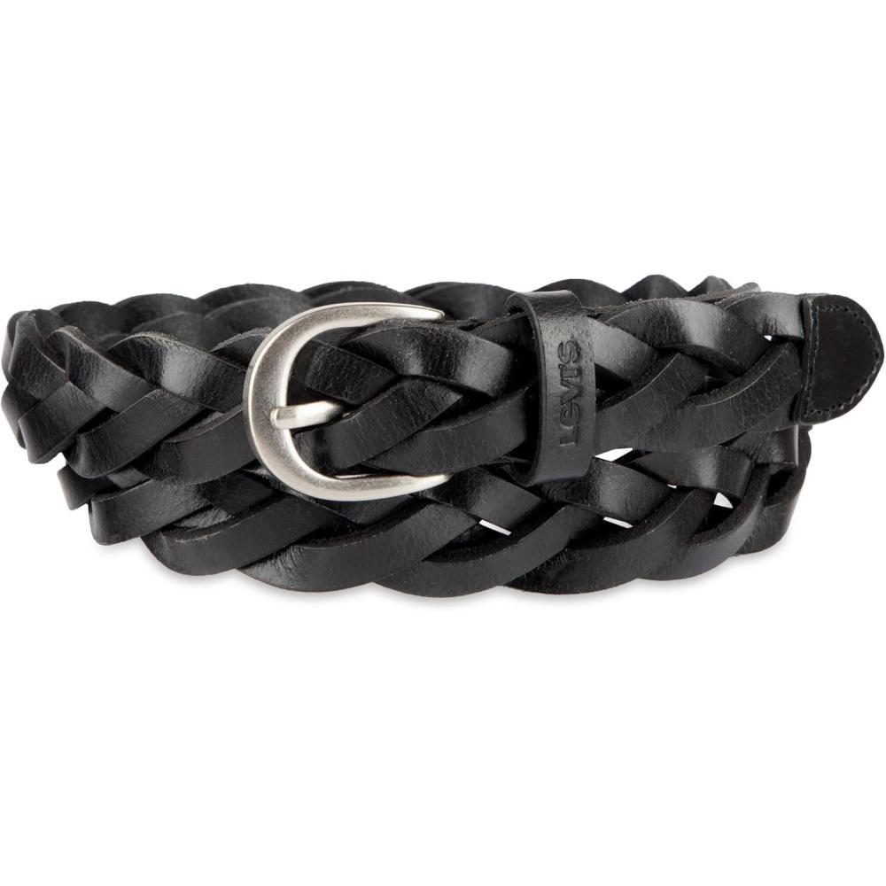 imageLevis Womens Fully Adjustable Casual Leather Braided Belt for Jeans and DressesBlack Braid