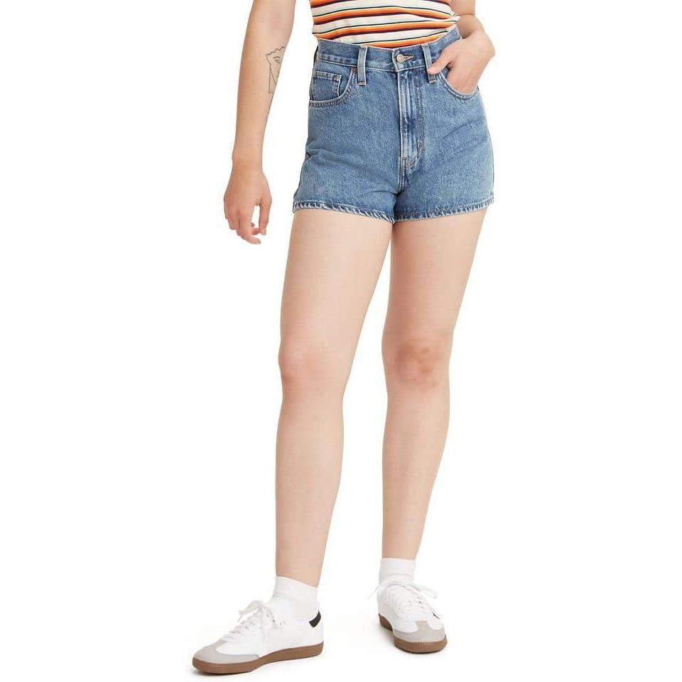 imageLevis Womens High Waisted Mom Shorts Also Available in PlusAmazing Medium Indigo