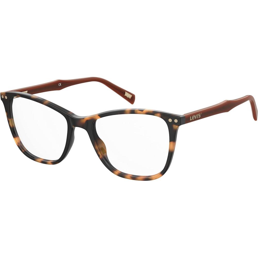 imageLevis Womens LV 5018 Cat Eye Prescription Eyewear Frames Havana PeachDemo Lens 52 mm 17mm