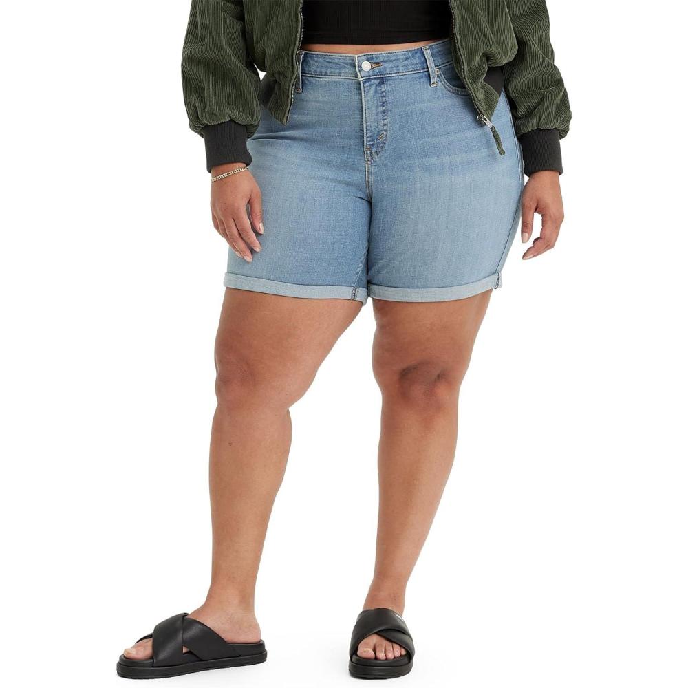 imageLevis Womens MidLength ShortsMedium Indigo Worn in