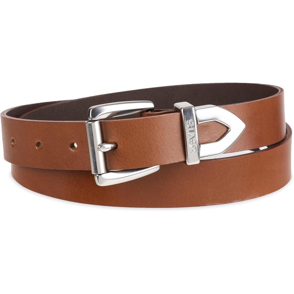 imageLevis Womens Slim Casual Western Style Leather Jean Belt With Metal Tip Regular amp Plus SizesTan Classic