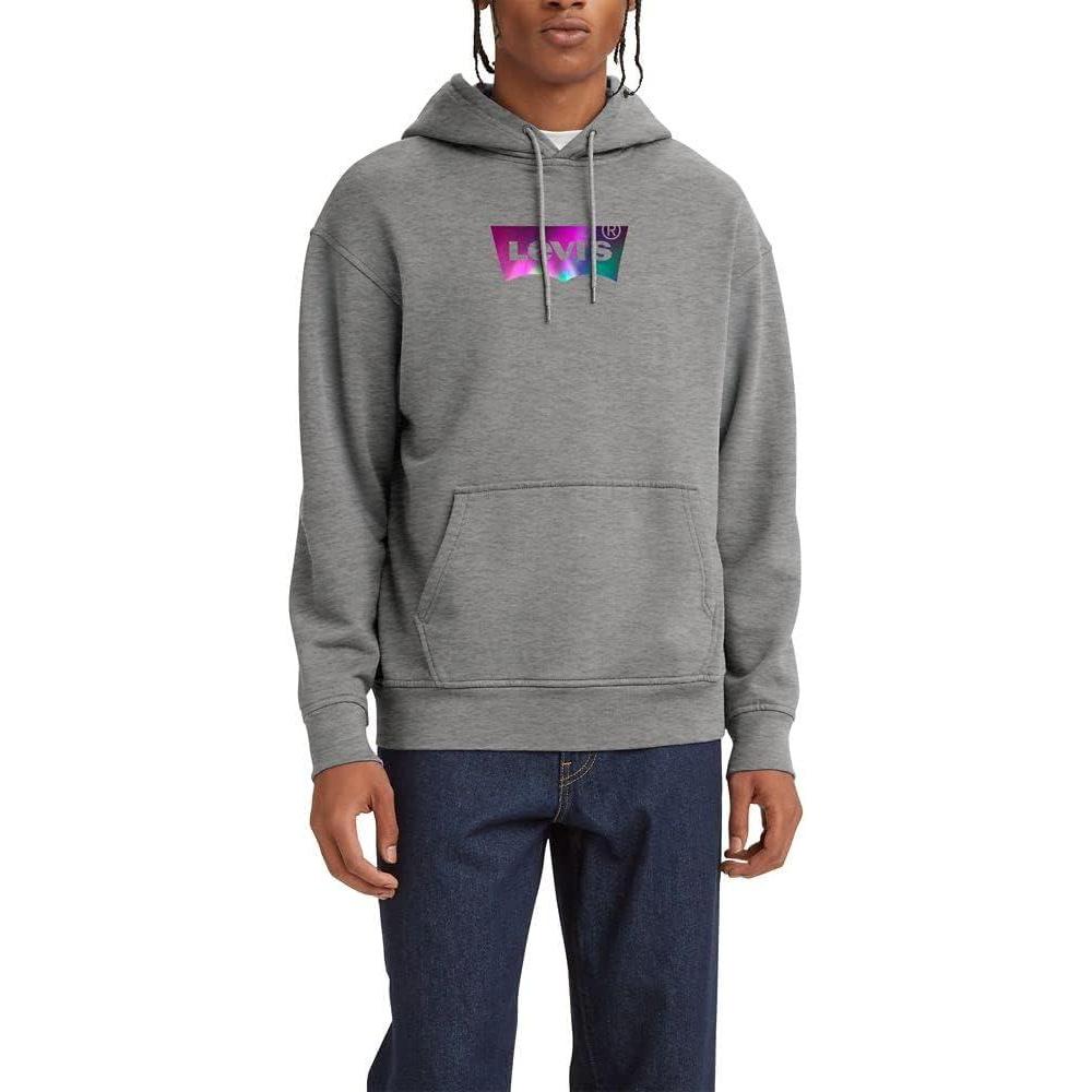 imageLevis mens Relaxed Graphic Hoodie Also Available in Big amp TallBatwing Midtone Heather Grey