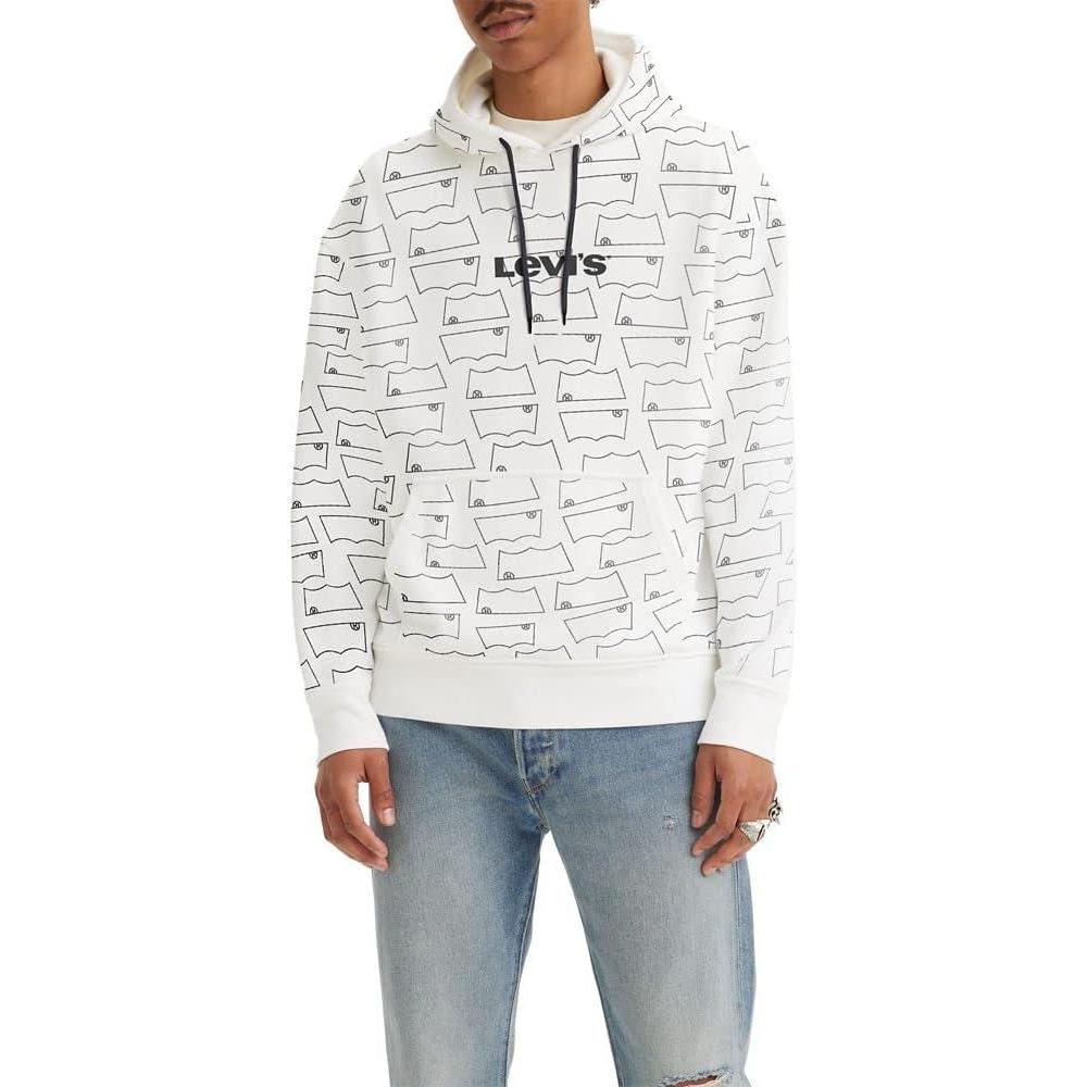 imageLevis mens Relaxed Graphic Hoodie Also Available in Big amp TallNew Levi Aop White Graphic