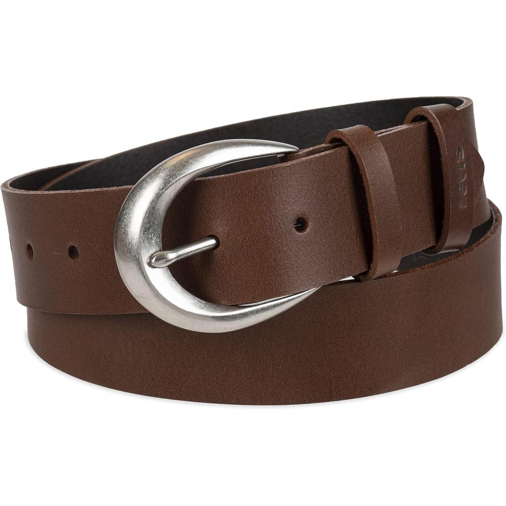 imageWomens Round Cut Edge Logo Loop Jean BeltBrown Double Loop