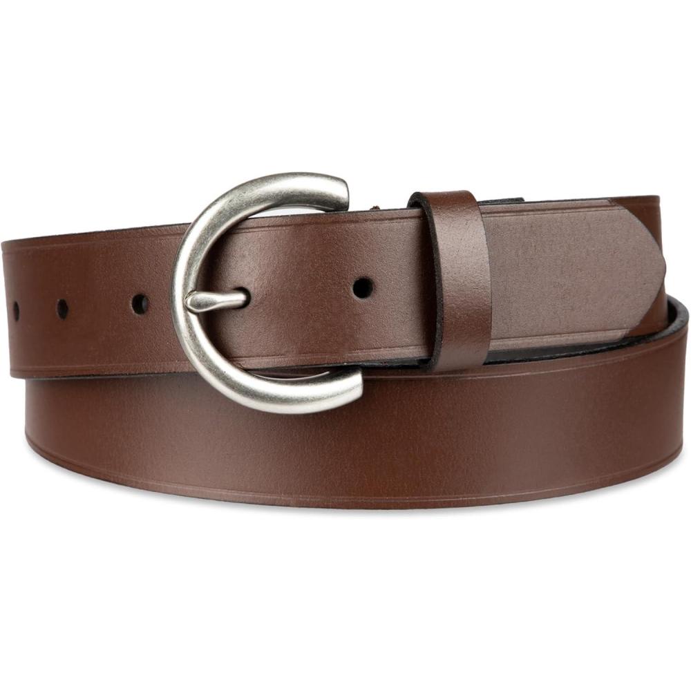 imageWomens Round Cut Edge Logo Loop Jean BeltBrown Rivet
