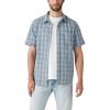 Leon Plaid Steam Blue Cotton Linen